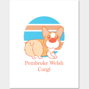 Cute Dogs illustrations - Pembroke Welsh Corgi Posters and Art